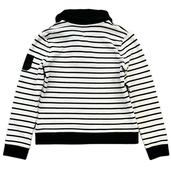 {Ralph Lauren} Quarter Toggle Closure Cowl Neck Striped Lightweight Sweater - Picture 6 of 6